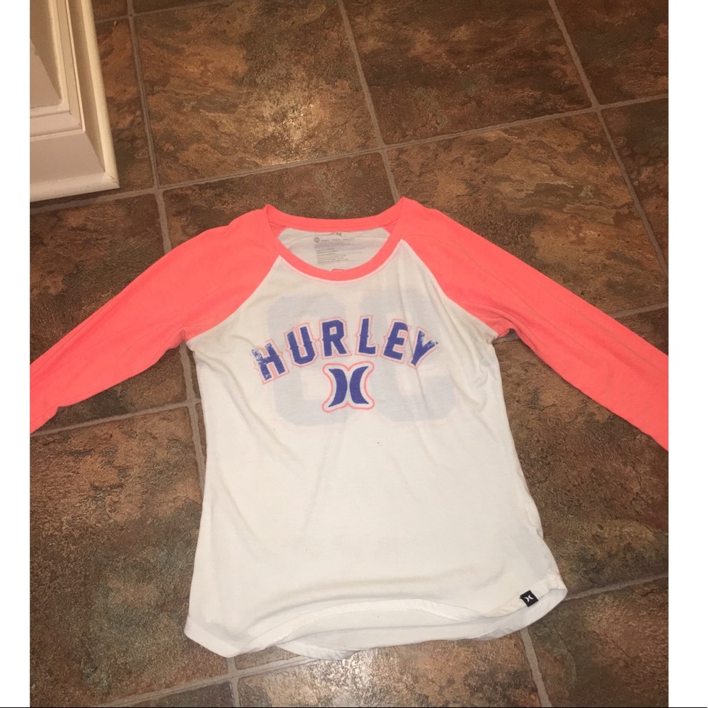 Orange and white Hurley shirt